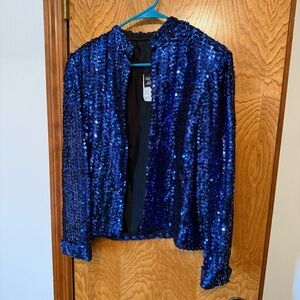 Vintage Rob Hill for Mister Jay Sequin Blue Jacket Large